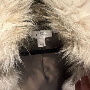 LOFT Women's White Teddy Jacket